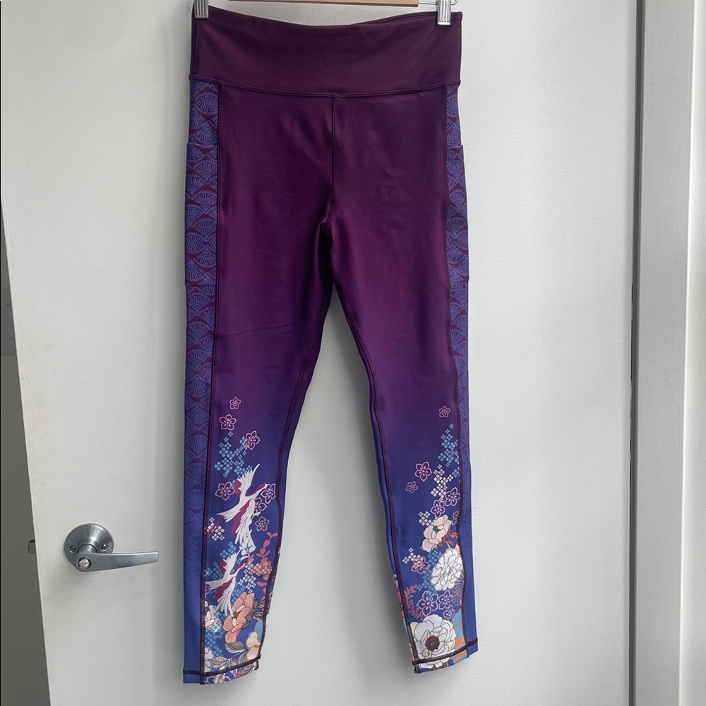 Johnny Was Phoenix Bee Active Floral & Bird Print Women’s Leggings Size M